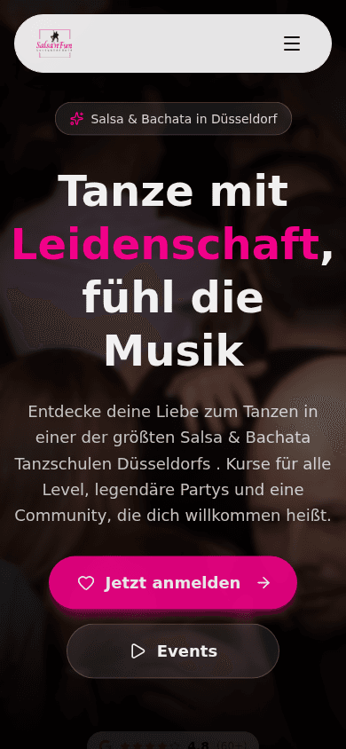Salsa'n'Fun Event-Ticketing auf dem Smartphone